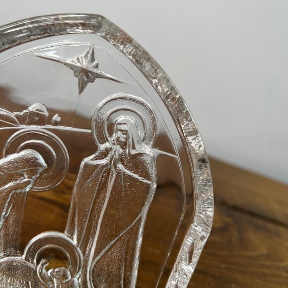 Nativity Scene Clear Lead Crystal Avon Glass Figurine Christmas - Picture 2 of 10